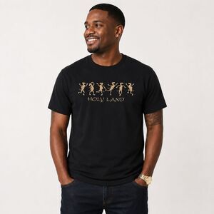 Holy Land Graphic T Shirt Mens Medium Black Religious Israel Travel Tee